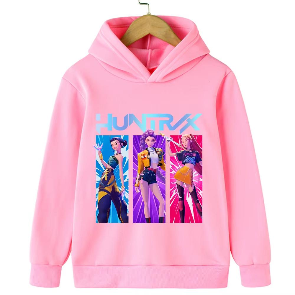 

Autumn Winter KPop Demon Hunters Pattern Hoodies Fashionable Casual Warm Sports Long Sleeved Children s Boy and Girl Kids Unisex Hooded Sweatshirts 160
