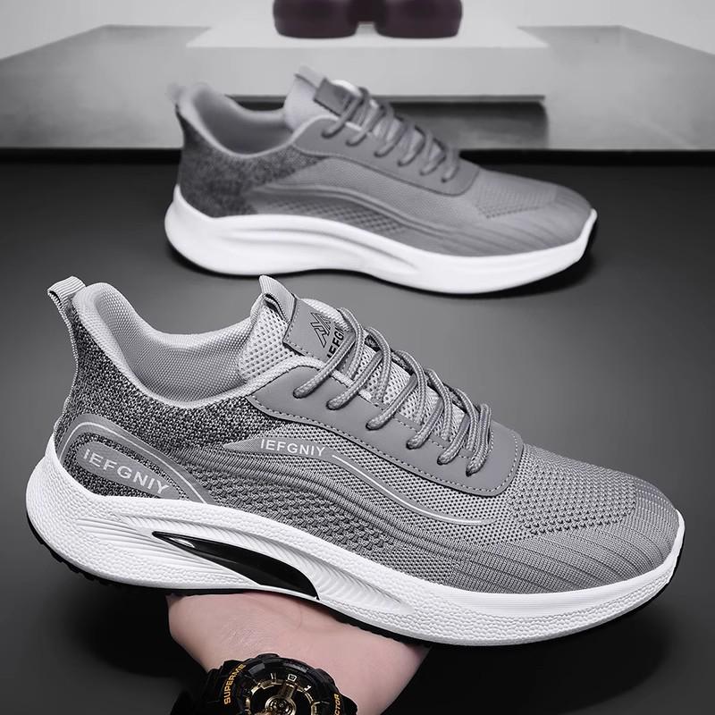 2025 Men's Black Breathable Mesh Running Shoes - Odor-Resistant Casual Lightweight Sneakers