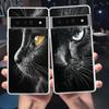Котяча Лінія Чорні Коти Прозорий Чохол для Телефону Google Pixel 9 8 7 Pro 8A 7A 6A 6 Pro XL 5 4 5A 4A 3A 5G М'який TPU Прозорий Захисний Чохол