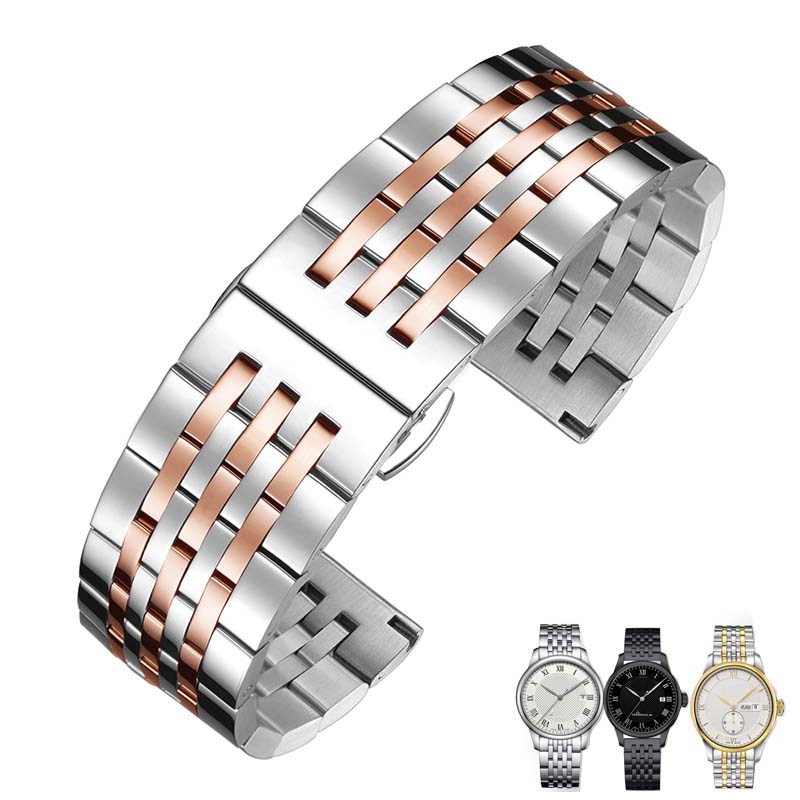 Gebogenes Ende Edelstahl-Uhrenarmband für Casio Tissot seiko Uhrenarmbänder 12 13 14 15 16 17 18 19 20 21 22mm Metallarmband