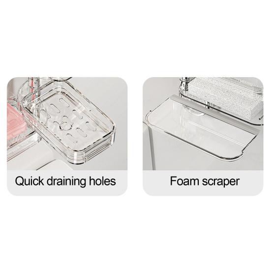 Suction Cup Storage Holder Soap Box Strong Load-bearing Multi-layer Design
