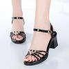  Women Casual Sweet Light Weight Black Patent Leather Buckle Strap High Heel Sandals Lady Cool Comfort Shoes Ab615