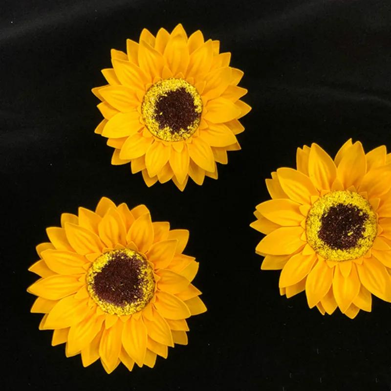 25Pcs/set Sunflower Soap Flower Head Bouquet Gift Box Decor with Soap Flower DIY Wedding Christmas Home