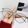 T7182 Round Thin Frame Light Myopia Glasses Frame Female Plain Makeup Literary Flat Mirror Male Tide