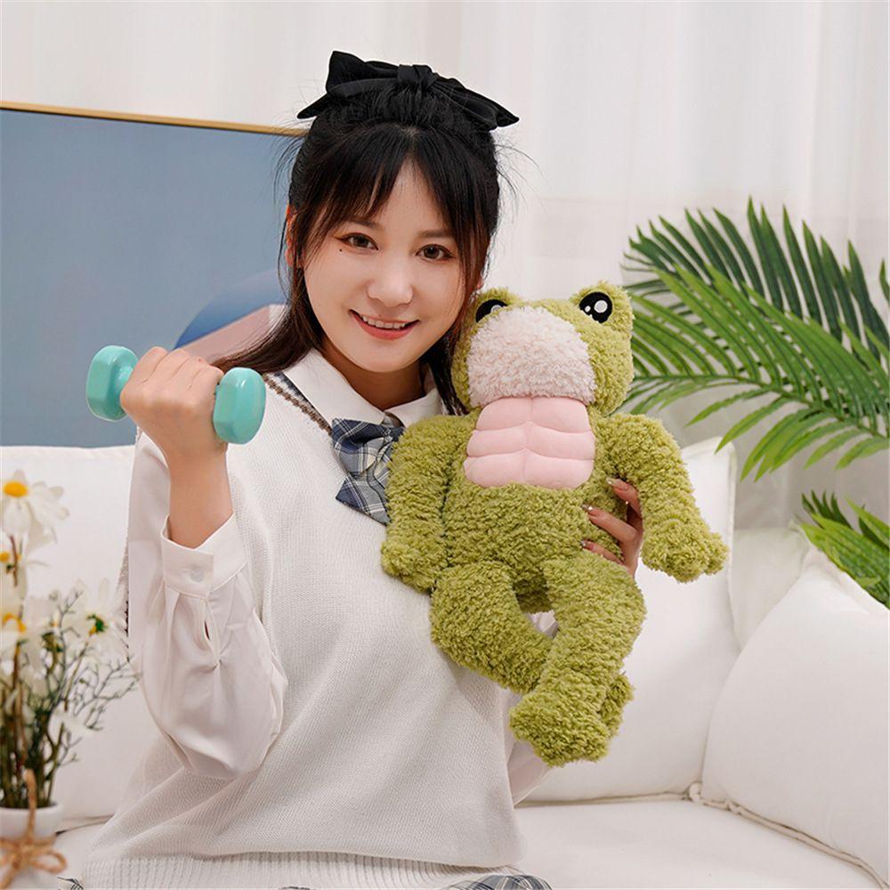 Soft Toy Cartoon Accompany Toy Plush Toys Frog Stuffed Toy Muscle Frog Doll Frog Plush Doll