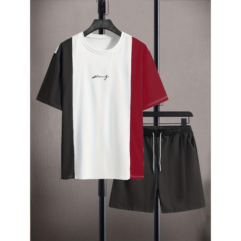 2024 New Summer Casual Men's Short-sleeved Top Outdoor Street Fashion Beach Shorts 3D Printed Men's T-shirt And Shorts Set