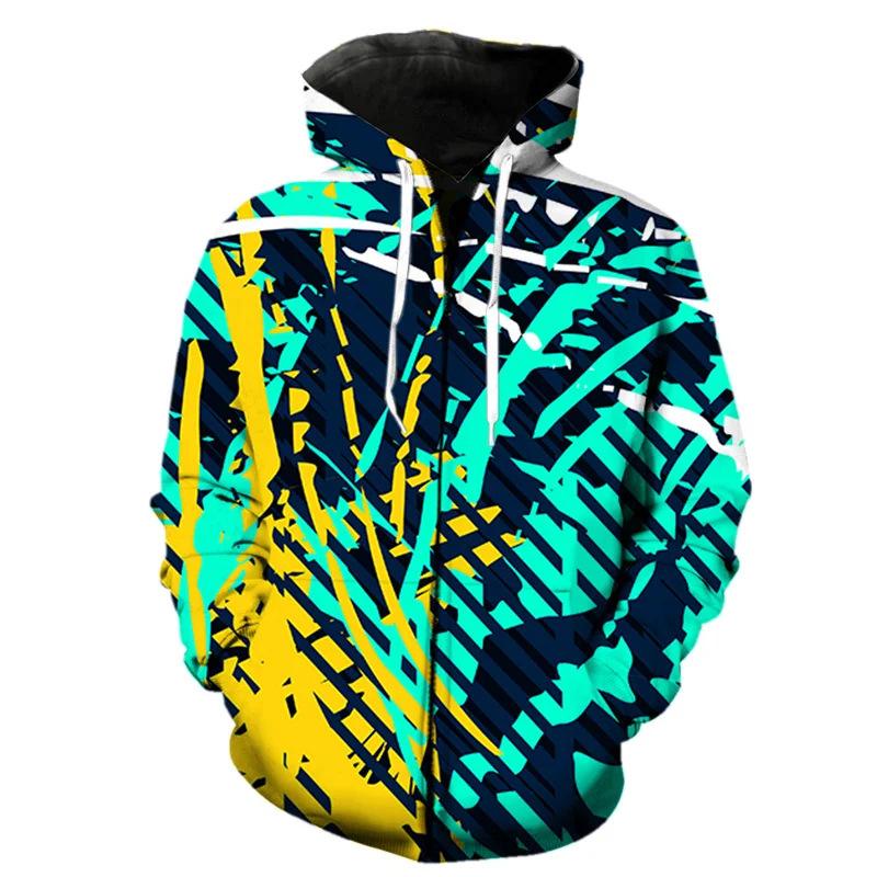 3D Colourful Letter Graffiti Print Hoodie Men's Sweatshirt Hooded Sweatshirt Fashion Pullover Hooded Sweatshirt