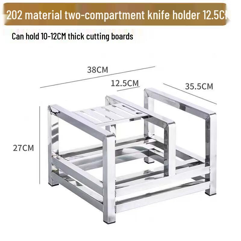 Heavy-Duty Stainless Steel Chopping Board & Knife Organizer