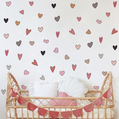 Adesivos de Parede Decorativos e Embelezadores em Forma de Coração Pintado para Quarto de Casal, Quarto de Criança e Decoração de Casa