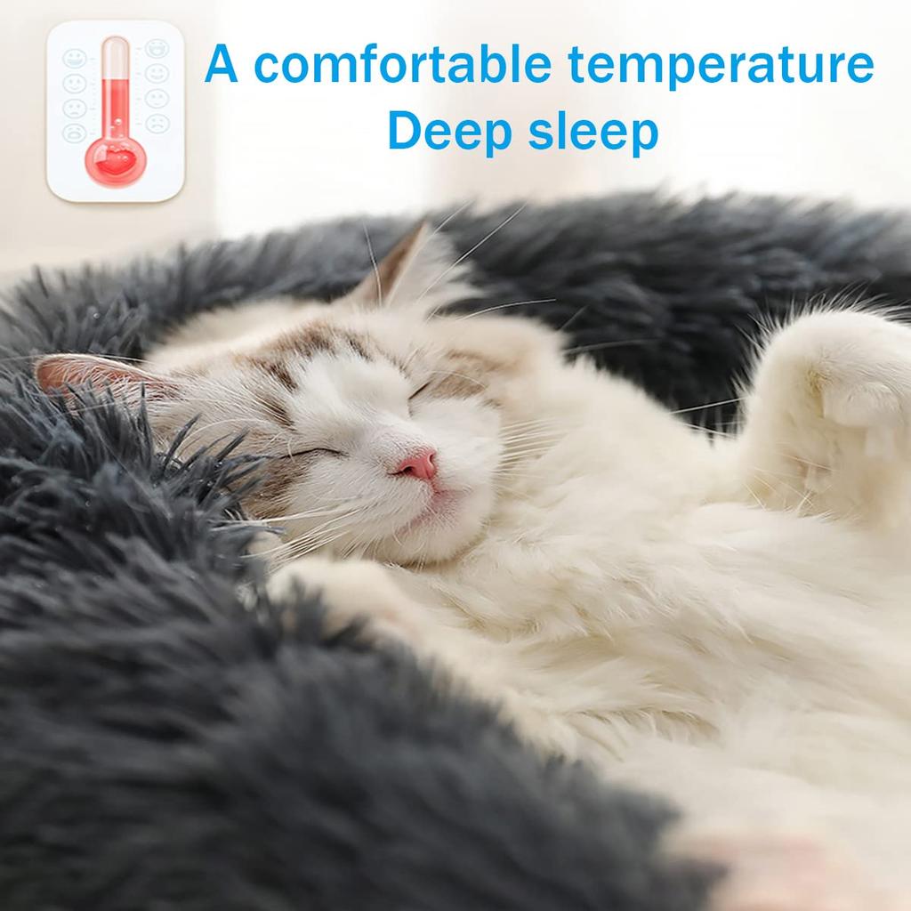 Winter Warm Plush Pet Bed Round Fluffy Dog Cat House Soft Long Plush Kennel for Small Pets
