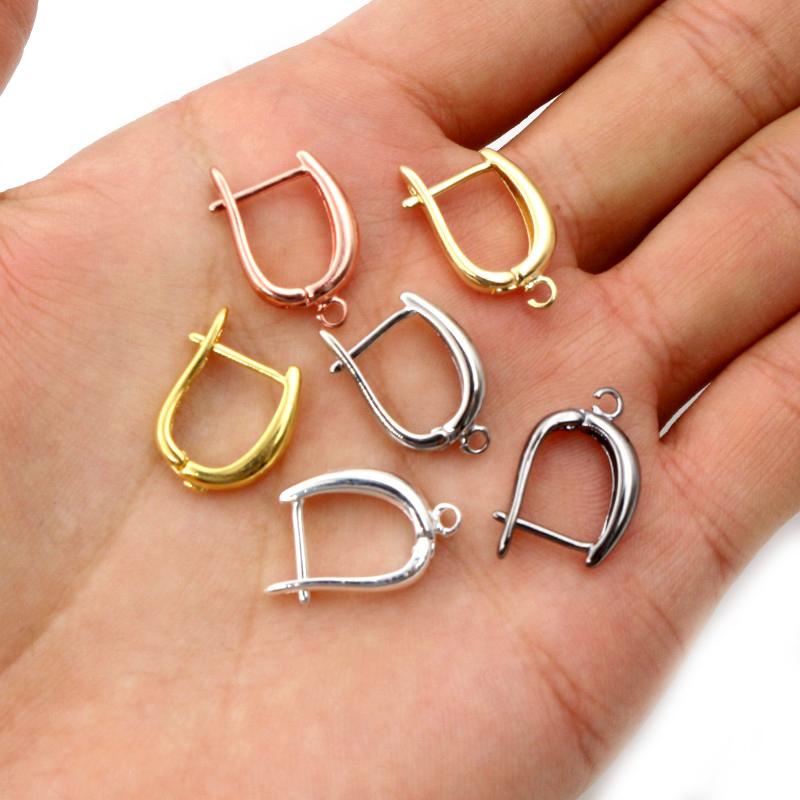 10pcs 3-Styles Gold Color French Earring Hooks Lever Back Open Loop Setting for DIY Earring Clips Clasp Jewelry Making Findings