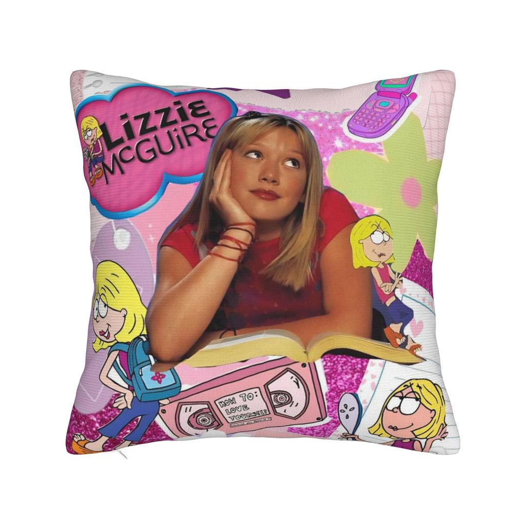 Lizzies Cartoon McGuires Square Pillow Case Cushion Cover Custom Zippered Decorative Pillowcase for Car 45x45cm