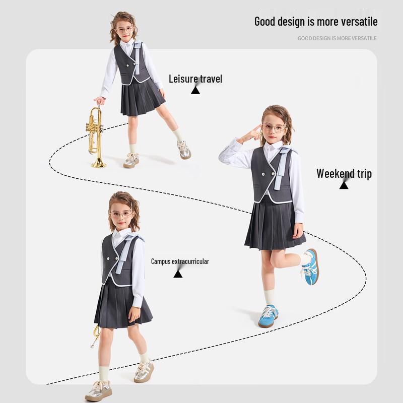 Girls' School Style Formal Suit Set