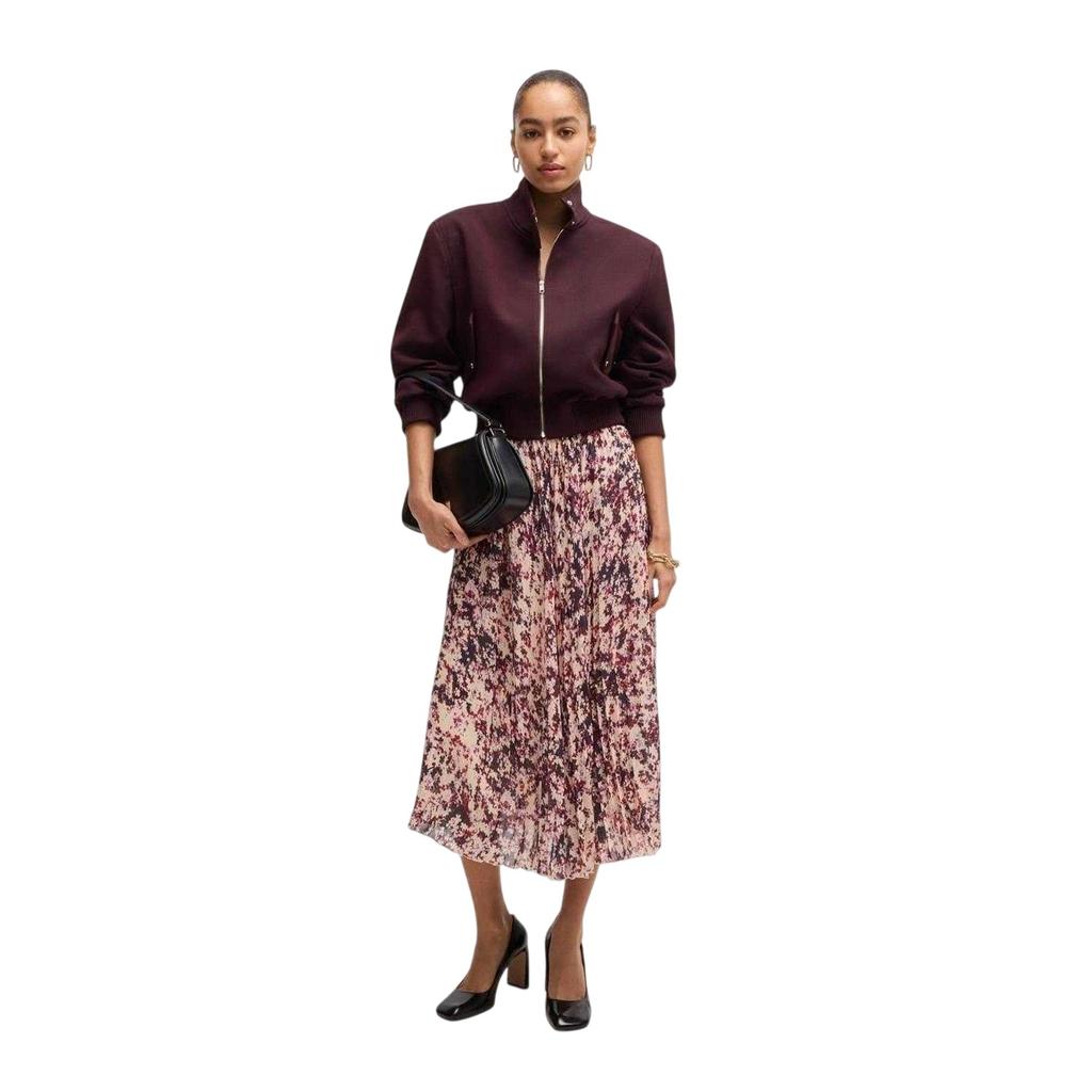 BOSS Womens/Ladies Vapliso2 Abstract Floral Pleated Midi Skirt