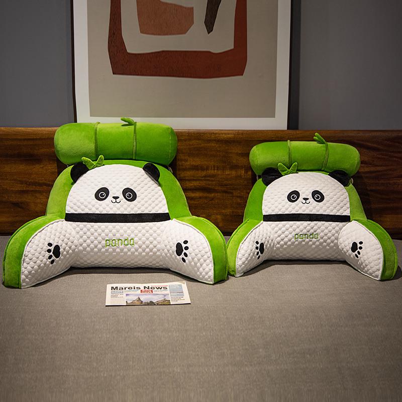 Cartoon Panda Lumbar Pillow - Soft Back Support Cushion for Bed or Sofa