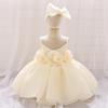 One-Year-Old Baby Princess Dress with 3D Floral Design for Special Events or Piano Performances
