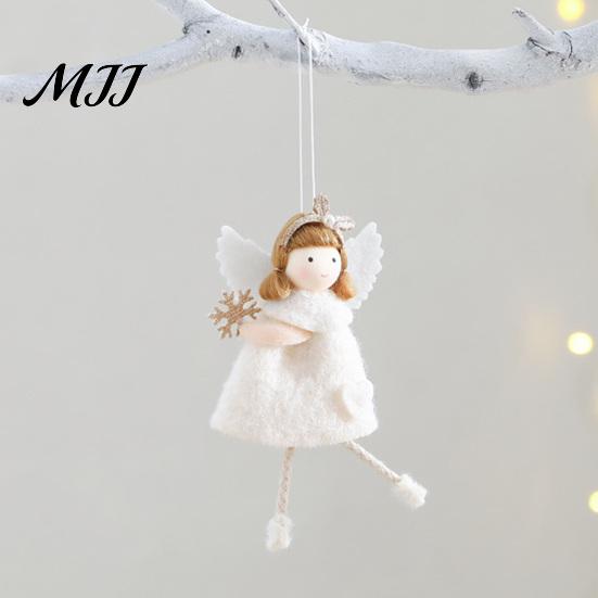 Soft Christmas Souvenir Plush Doll Ornament, Xmas Tree Decorative Angel Minimalist Home Holiday Decor Pendant for Tree, Winter Party Easy Hanging
