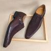 Fashion New Trendy Men Shoes Handmade Dress Shoe Oxfords Comfortable Cow Suede Top Layer Cowhide Patchwork Social Business Shoe For Man