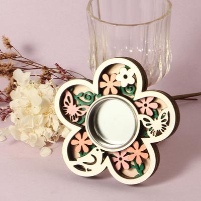 Dřevěný svícen ve tvaru srdce/motýla/květu, držák na čajovou svíčku na svatby, večírky, narozeniny, pro družičky, baby showers, stolní dekorace