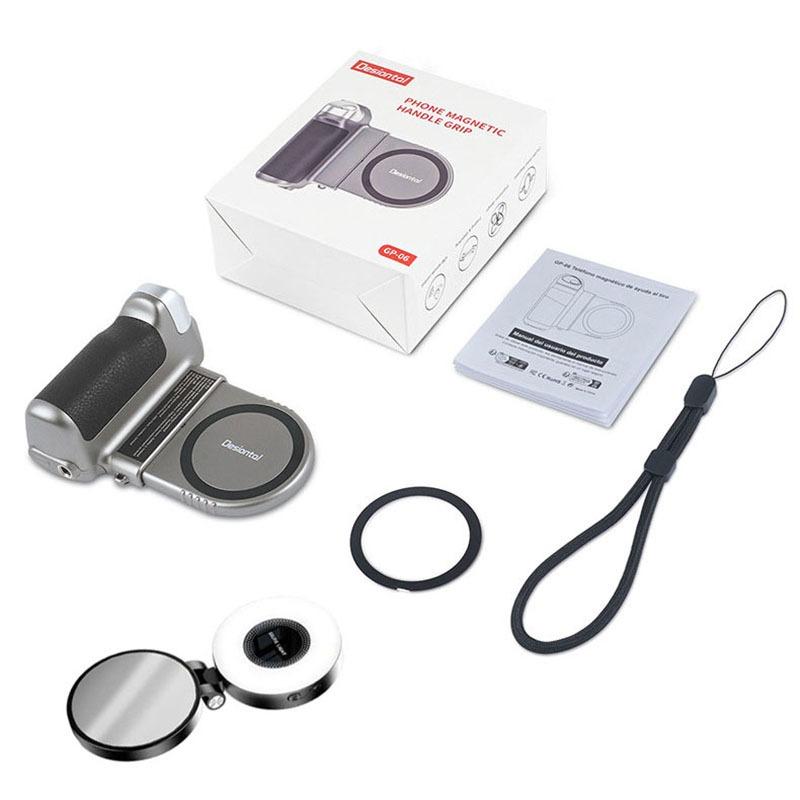 Magsafe Smartphone Handheld Selfie Booster Grip with Bluetooth Remote Shutter Coldshoe for iPhone Android Phone Stabilizer