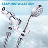 5 Functions Filtered Shower Head, Detachable Bathroom Handheld Shower Head with Holder High Pressure Hand Held Showerhead