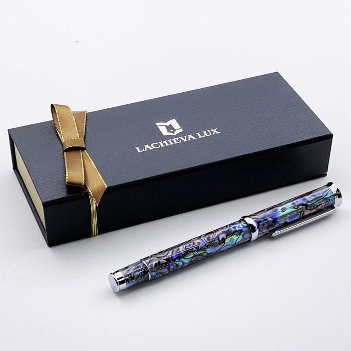 [Lachieva] Rollerball Pen Natural Shell Abalone German Nib Blue