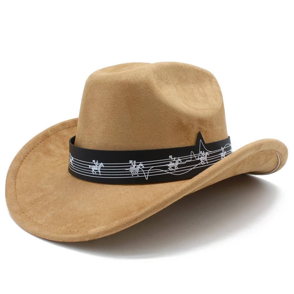 Fashion Music Festival Elements Suede One-word Cowboy Hat Multi-color Optional Male and Female Couples Festival Performance Hat