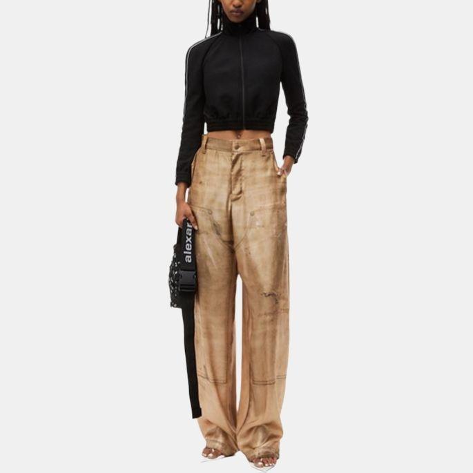 Alexander Wang logo-tape cropped track jacket Women's 4CC3242091001