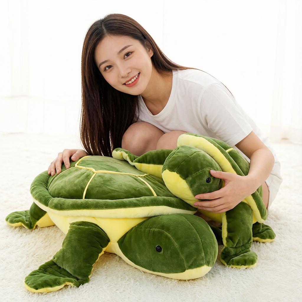 35Cm Green Tortoise Plush Pillow Stuffed Ocean Animal Cartoon Cushion Sofa Home Sofa Chair Floor Decoration Gift