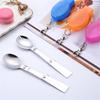 304 Stainless Steel Outdoor Portable Folding  Spoon  Fork Camping Picnic Tool Tableware