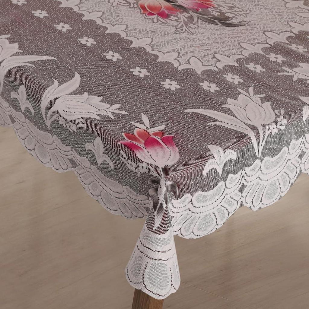 Premium Center Table Cloth, Soft Cotton Knitting Fabric (Spring-104, 40x60- Center Table)