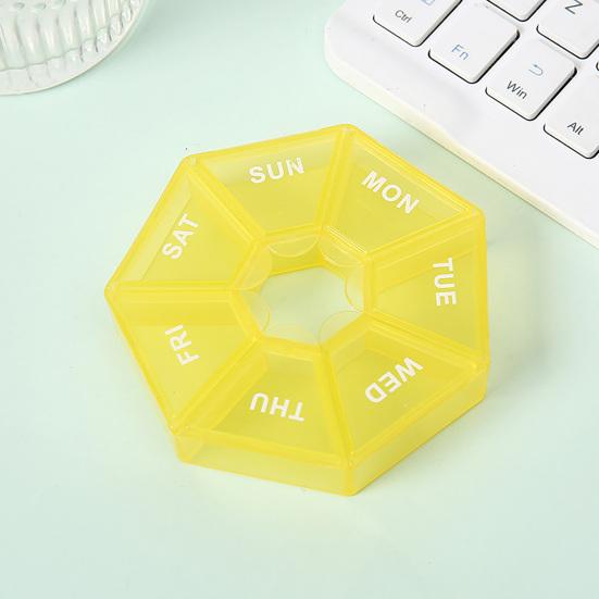 Weekly Pill Organizer with 7 Compartments Portable Travel Pill Case Once Daily Medication Dispenser Capsule Pill Management Storage Box
