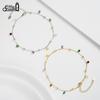 Effie Queen 925 Sterling Silver CZ Pendant Anklet Chain With Multi-Color Zirconia Design Foot Chain Summer Beach Jewelry SA93