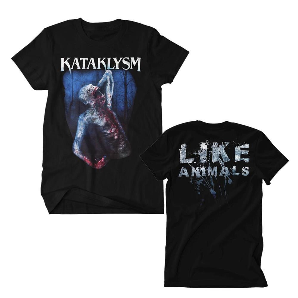 KATAKLYSM cd lgo КАК ЖИВОТНЫЕ Официальная Футболка MED OOP ожидая конца Unisex Футболка XXL