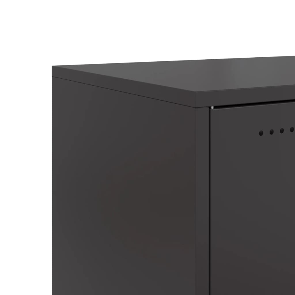 Nightstands 2 pcs Black 36 x 39 x 78 cm Steel