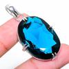 Iolite Quartz Gemstone Handmade 925 Sterling Silver Jewelry Pendant 1.97"