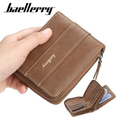 Portafoglio con cerniera Porta carte di credito in pelle artificiale Portafogli da uomo alla moda