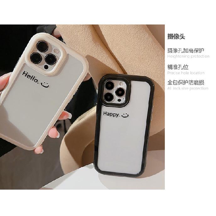 Suitable for 16ProMax phone case, 17 minimalist English smiley face, iPhone13 acrylic, 12 Apple, 11 magnetic suction, 16