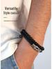 Magnetic Buckle Leather Bracelet: Men's Double Buckle Woven Accessory - Handmade Design