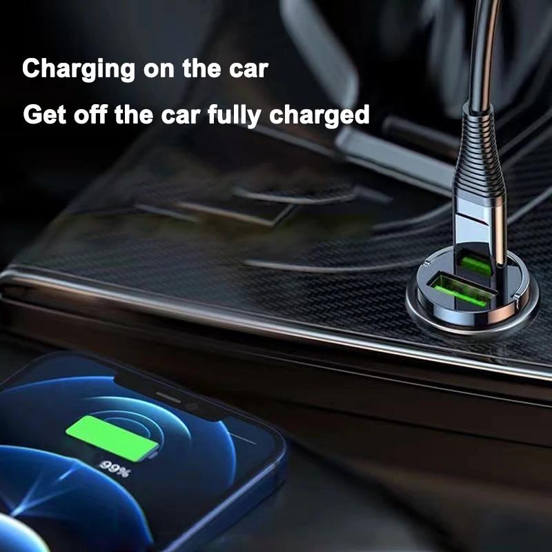 OZQU2 200W USB Car Charger Fast Charging Mini Pull Ring Car Phone Charger For Mercedes Benz A C E S G Class GLC CLE CLA GLB GLS W177
