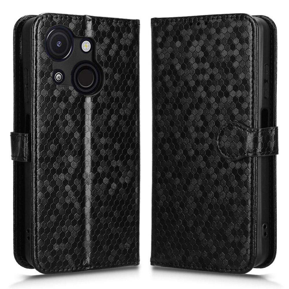 For Itel A50C Wallet Case Dot Pattern Imprint PU Leather Phone Cover