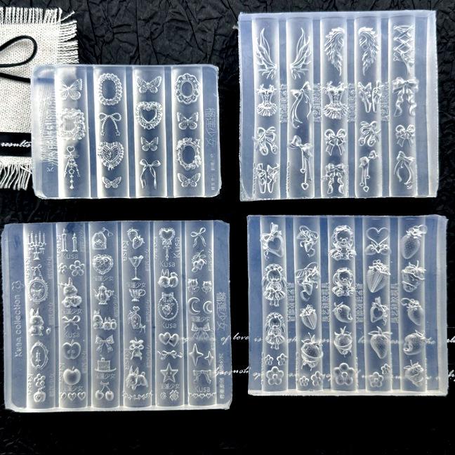 Cross-border Nail Art Silicone Mold - Heart Frame, Angel Wings, Rabbit, Zoo, Strawberry Design