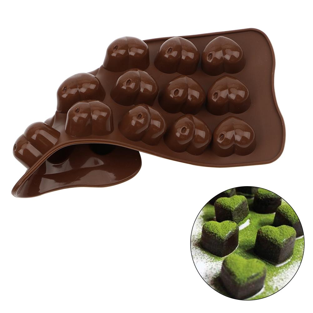 15 Solts Silikon Liebesherzform Schokoladenform Süßigkeiten Keks Kuchen Backform