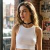European and American jewelry, fleece rhinestone geometric choker neck chain collar, versatile collarbone chain