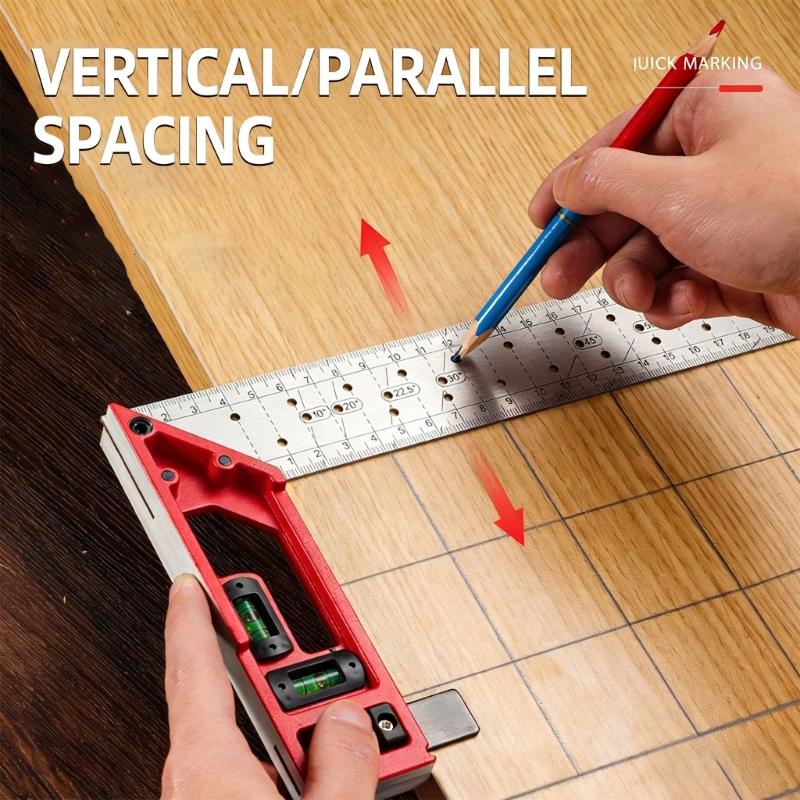 High Precise All Purpose Aluminum Measuring Square with Preset Positioning Holes