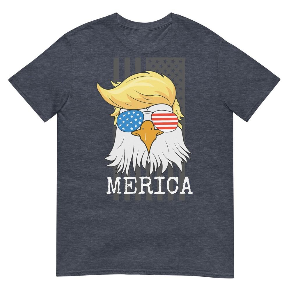 Merica Bald Eagle 4th Of July Trump American Flag Funny Gift TShirt