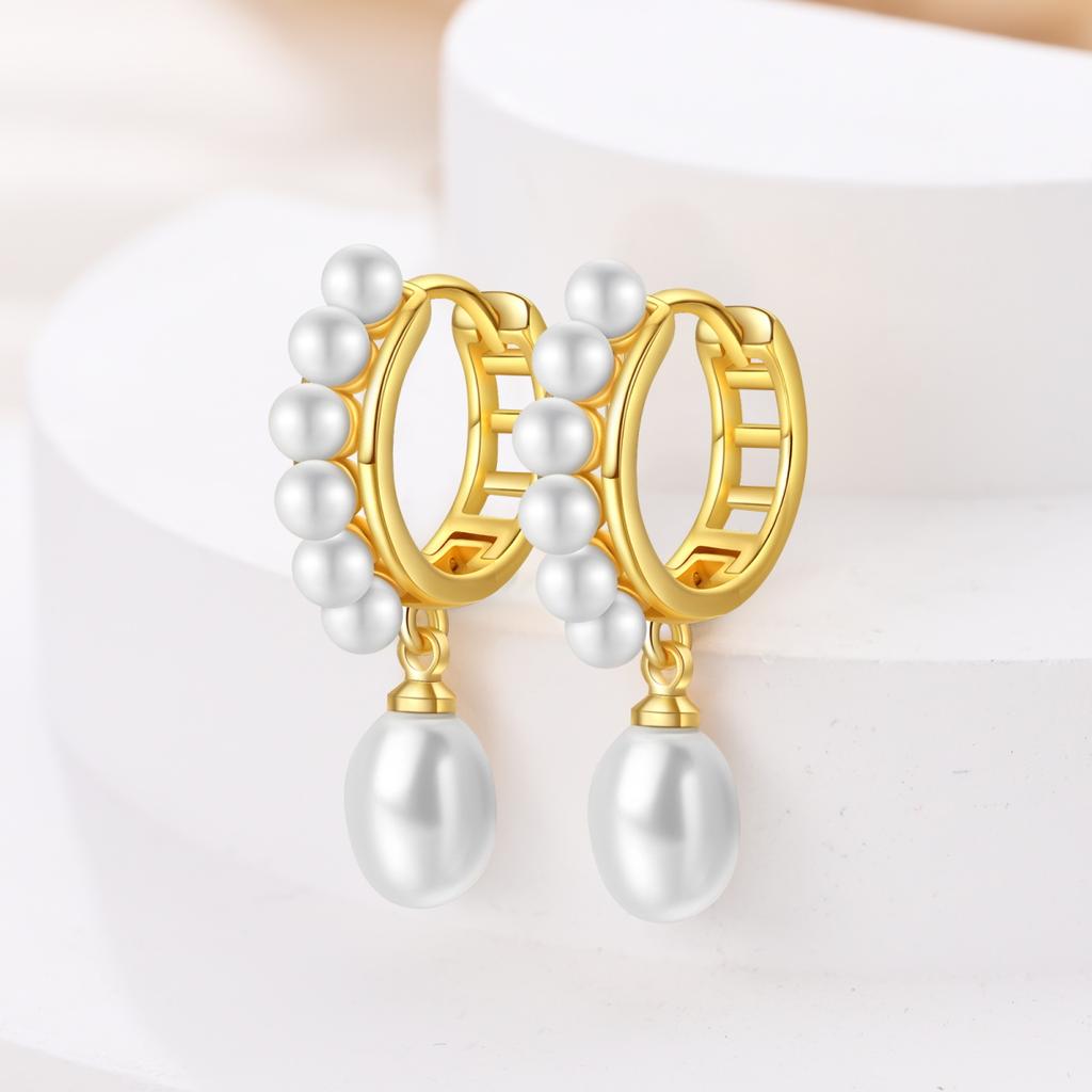Vintage pearls Earrings for Women Girls Trendy Fashion Jewelry High Quality Dainty Elegant Gift