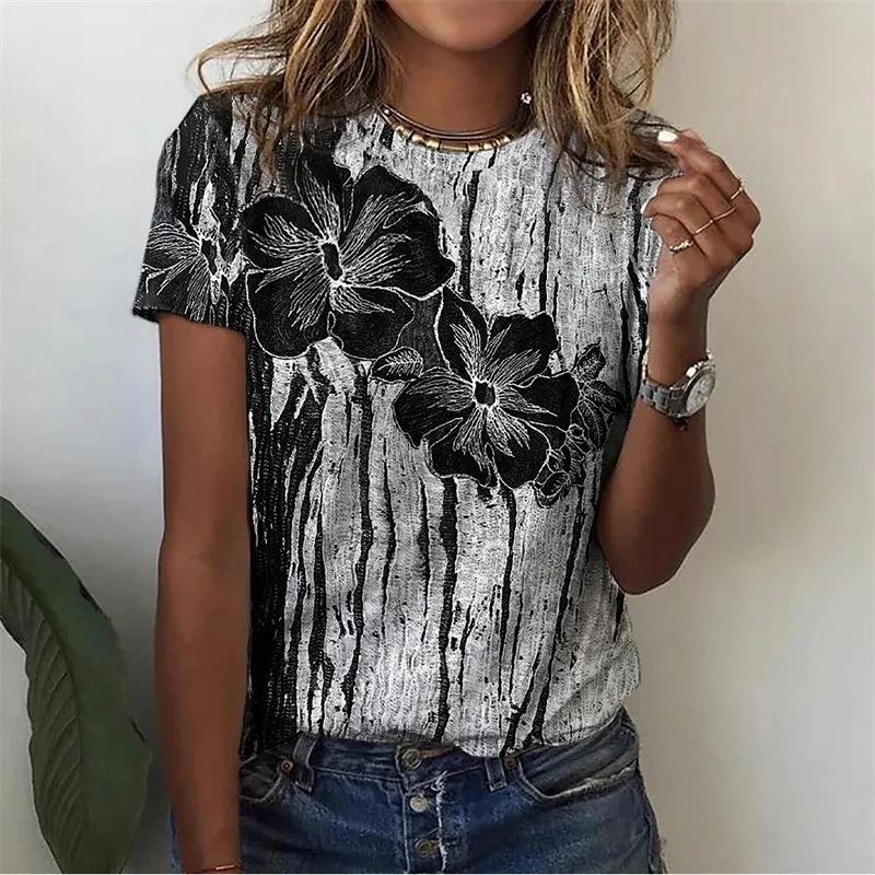 Summer Hot 3D Digital Printed New Women's Round Neck T-shirt 3216 EMA