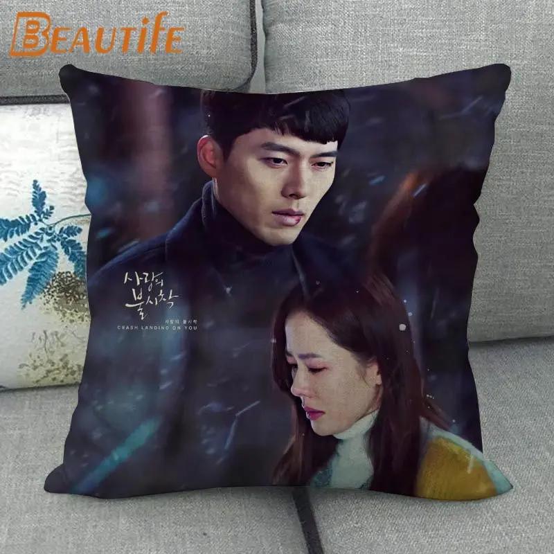 Custom Crash Landing On You Hyun Bin KPOP Pillowcase 45X45cm Wedding Decorative Eco-Friendly Cotton Linen Fabric Pillow Case