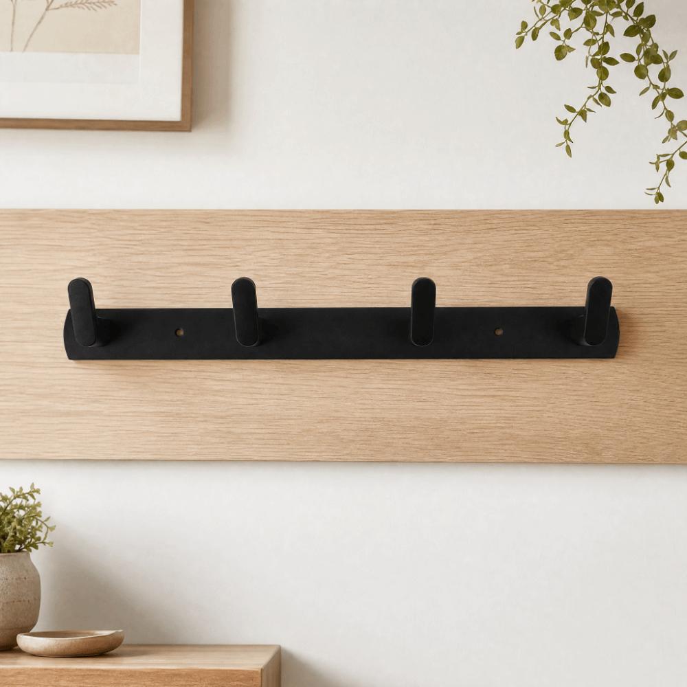 Aluminum Wall Hook 4 Hooks Towel Rack Decorative Coat Rack  Bathroom Kitchen Entryway Bedroom